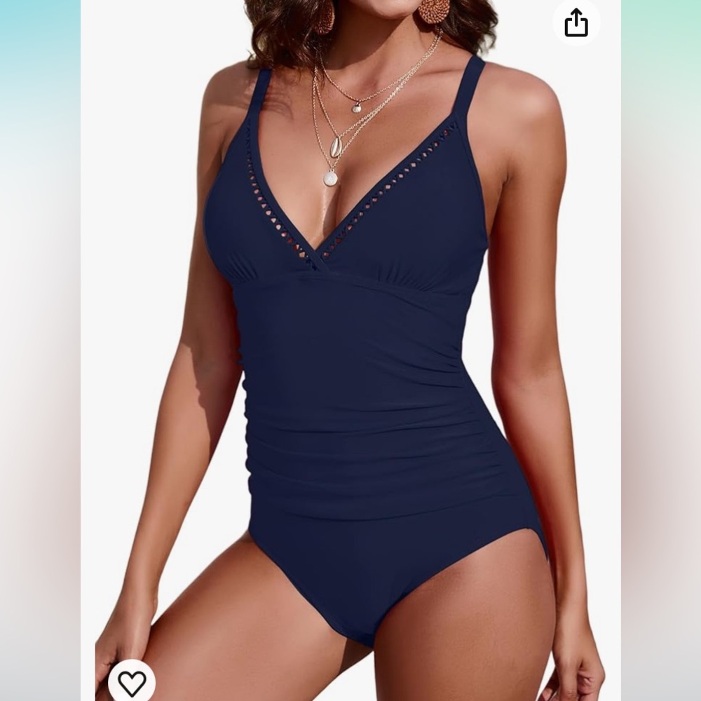 NWT KI LAPHEE one piece, navy bathing suit  Tommy control  L.